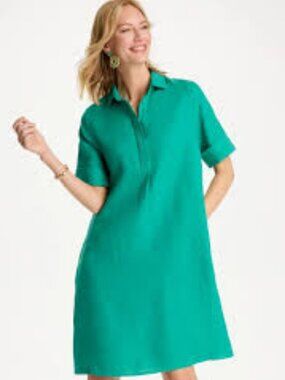 Chico's 100% Linen Popover Dress NWT Size 2.5 (12 - 14)